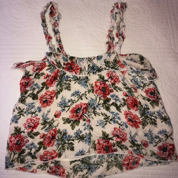 AMERICAN EAGLE EYELET FLORAL TANK TOP - Picture 8 of 10